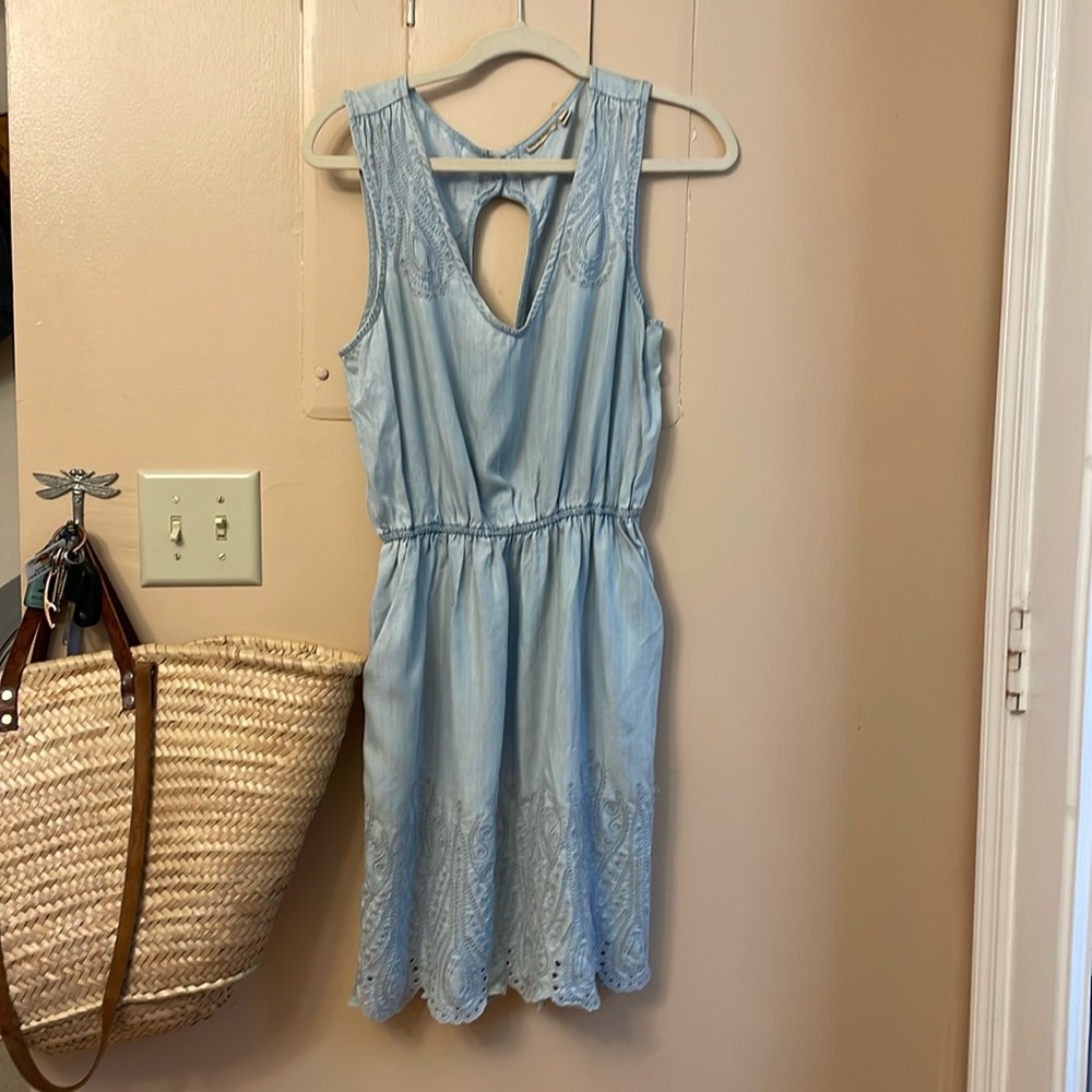 Anthropologie Light Blue Midi Dress